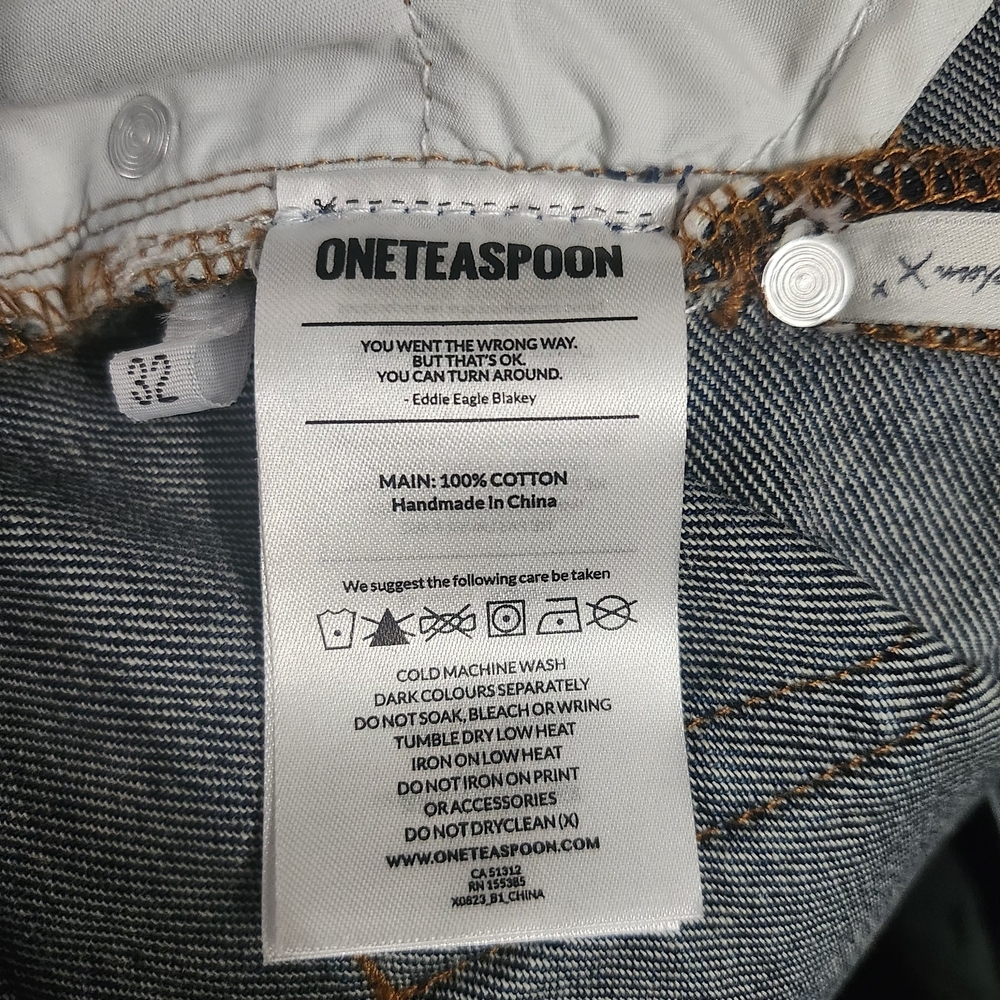 One Teaspoon Distressed Blue Jean Shorts Size 32 - Picture 8 of 8